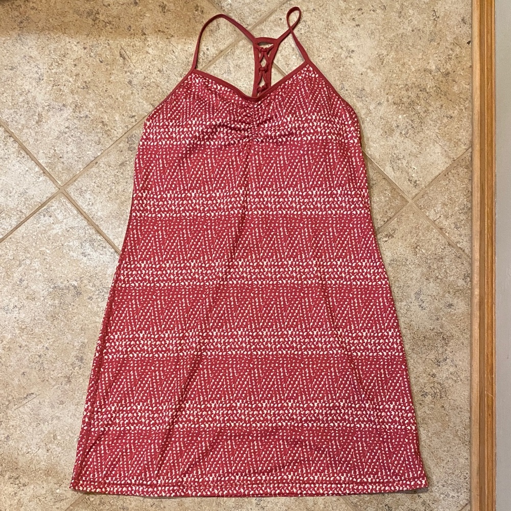 Prana Red Patterned Strappy Dress